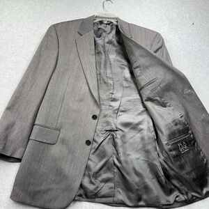 Jos. A. Bank Men's Gray 100% Wool Suit Jacket 41R Two-Button Double-Vented Notch